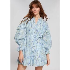 & Other Stories Light Blue Floral Mini Dress
